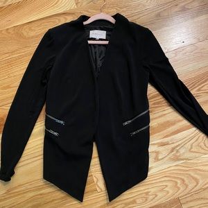 Bcbg black zipper blazer - S